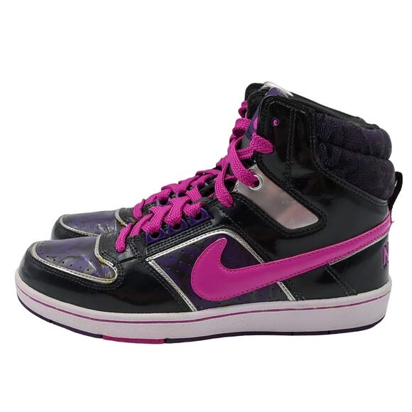 Nike Black and Pink High-Top Sneakers - Picture 1 of 7